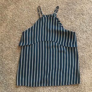 Francesca's Striped Spaghetti Strap Blouse